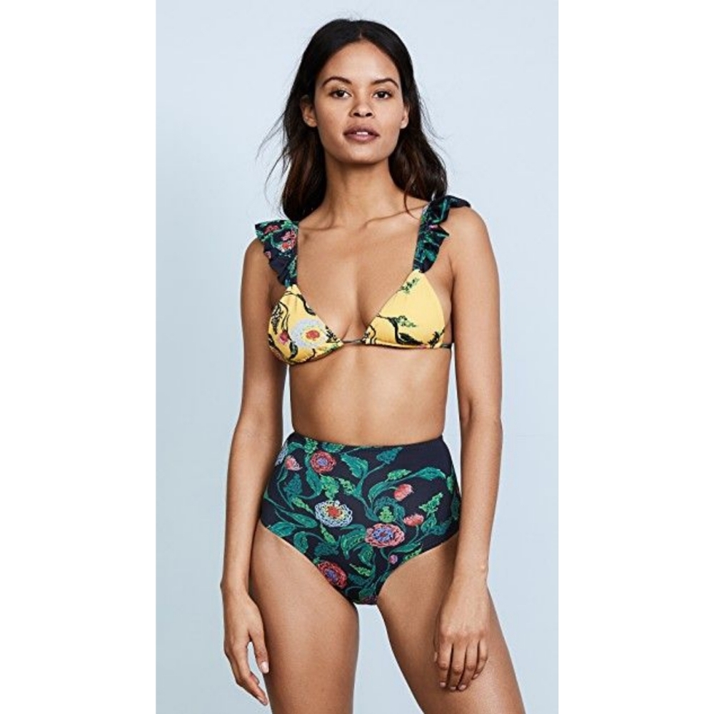 Patbo bikini black floral, sz 4-6